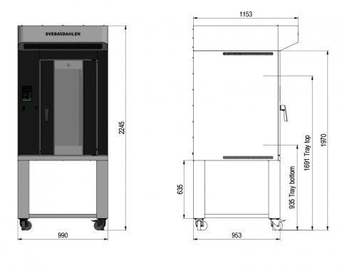 Instore mini rack oven S-Series SR130 is optimized for baking in supermarket cafe small bakeries