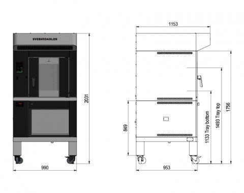 Optimal and flexible baking instore with mini rack oven S-Series with underbuilt proofer Sveba Dahlen