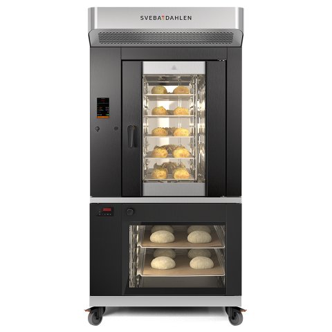 Optimized in-store baking oven. Best baking in limited space with oven above and proofer below.