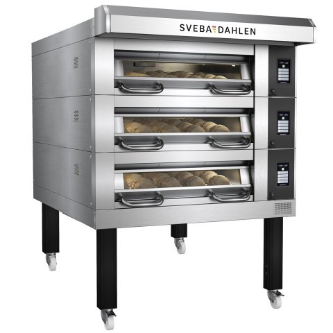 Bakery deck oven with extra depth for higher capacity
