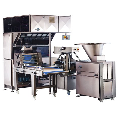 Glimek bread line for continuous dough processing in bakery