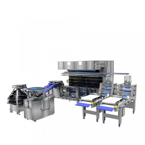 Flexible dough production line for industrial bakeries, bread line 600 Glimek