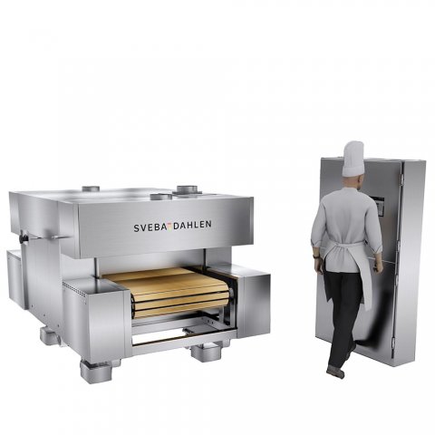 Small electric tunnel oven with high capacity for restaurants and bakeries pizza bread 1 section Artista Deli Sveba Dahlen