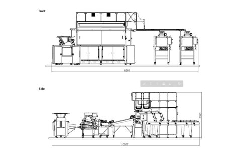 Industrial Bread Line BL600 Measurements Drawing Glimek