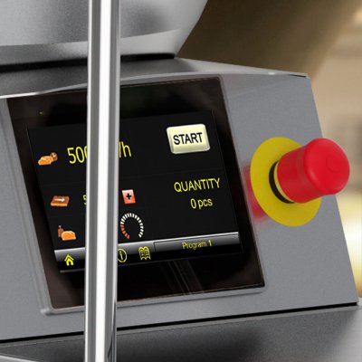 Touch panel for the dough divider sd300 with smart functions for dough processing Glimek