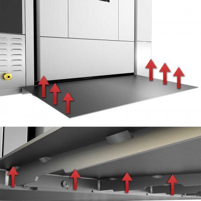 Split, removable ramp making it easy to clean in front of c-series oven Sveba Dahlen