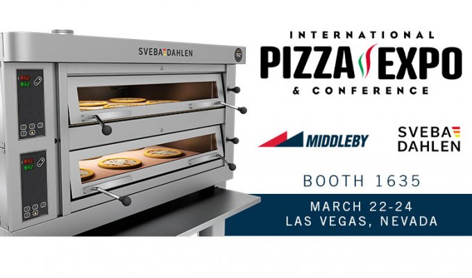 See Sveba Dahlen electric high temp pizza oven 932 fahrenheit live at international pizza expo middley booth