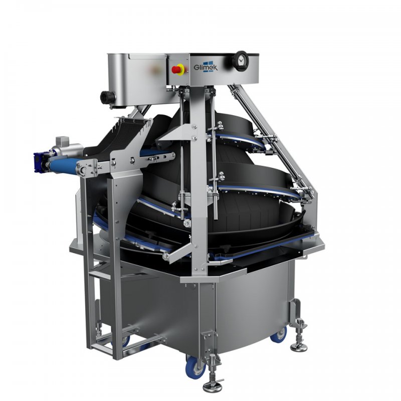 Conical Rounder CR600 with extra robust outfeed conveyor with high stability and variable height (option)