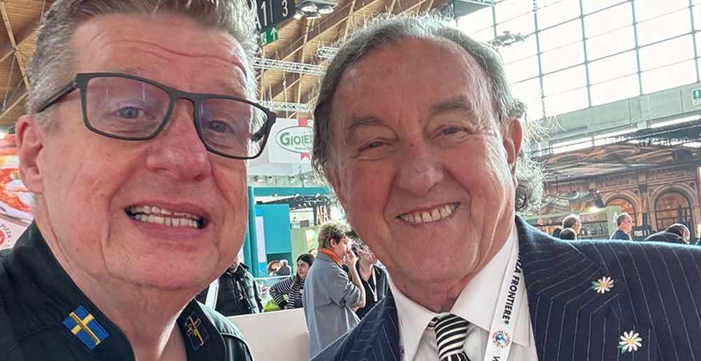 Mikael Lundgren with Enrico Fama, founder of pizza world champion games Sveba Dahlen