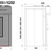 single rack oven rotating sveba dahlen c-series c250, drawing measurements
