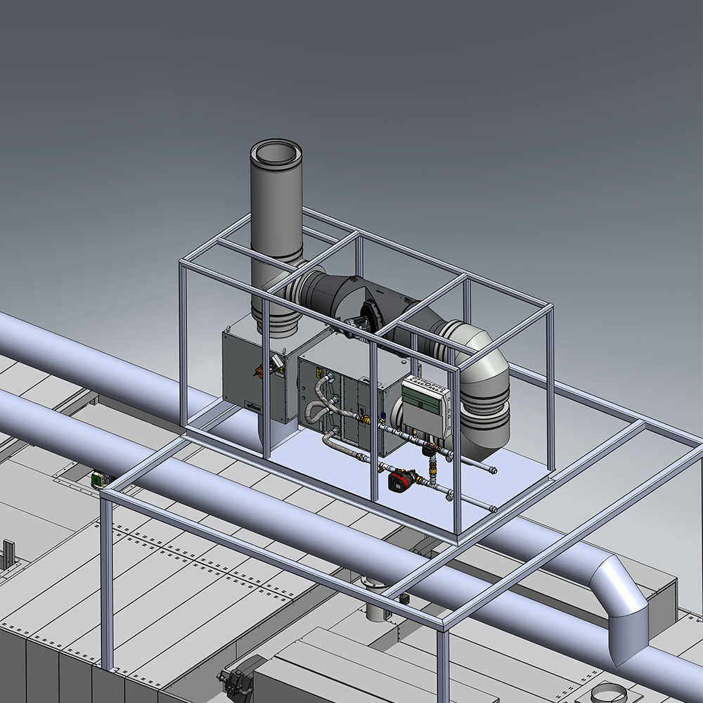 Exodraft mounted on tunnel oven